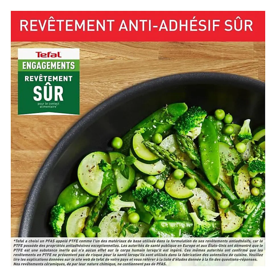 Poêle wok acier inoxydable 26cm Tefal L9737702 ingenio préférence