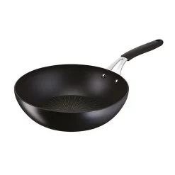 Poêle wok aluminium 28cm noir Lagostina 012165041828 tempra