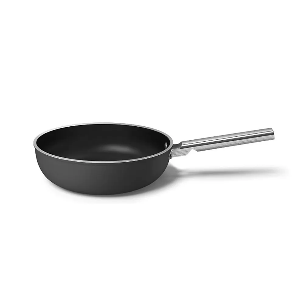 Poêle wok 30cm noir mat Smeg WOF3002BLM
