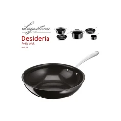 Poêle wok en aluminium 28cm noir Lagostina 010275041828 desideria