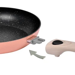 Poêle en aluminium beige pêche H. 11,5 x L. 33 cm Durandal Equilibre Céramique