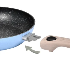 Poêle en aluminium bleu H. 10,5 x L. 29 cm Durandal Equilibre Céramique