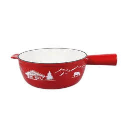 Poêlon savoyard en fonte émaillée 24cm rouge Table&cook SH003