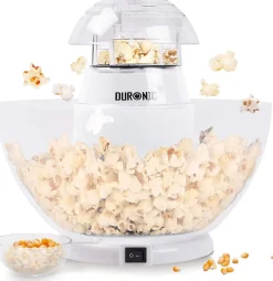 POP50 WE Machine à popcorn 1200W Sans huile Bol démontable 60 g de pop corn en 3 minutes Cuisson à air chaud Duronic