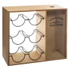 Porte - bouteilles Loft - métal et bois - 39 - 7x35 cm - Atmosphera