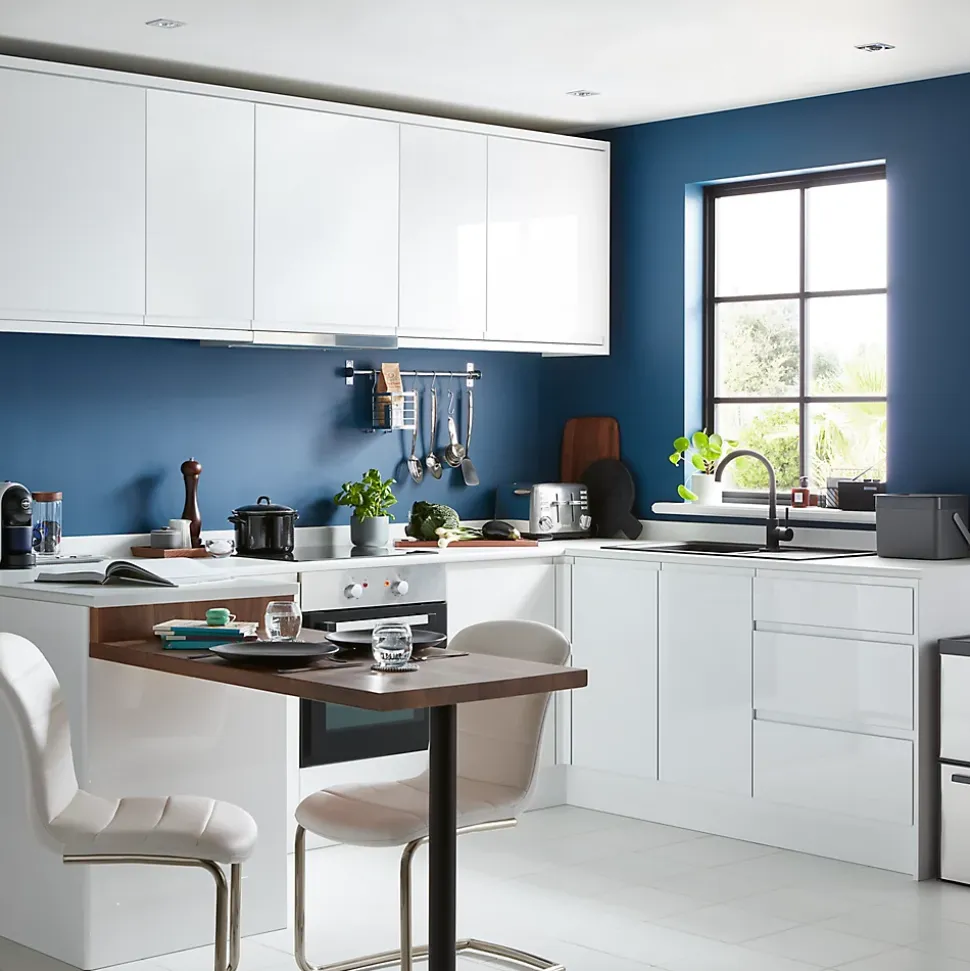 Porte de colonne de cuisine Garcinia blanc brillant L. 60 cm x H. 55 cm GoodHome