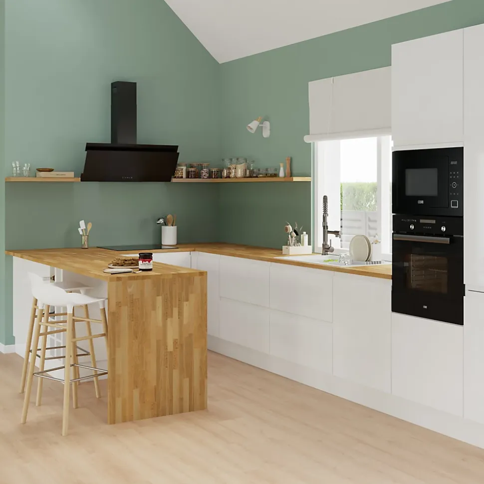 Porte de colonne de cuisine Garcinia blanc brillant L. 60 cm x H. 130 cm GoodHome