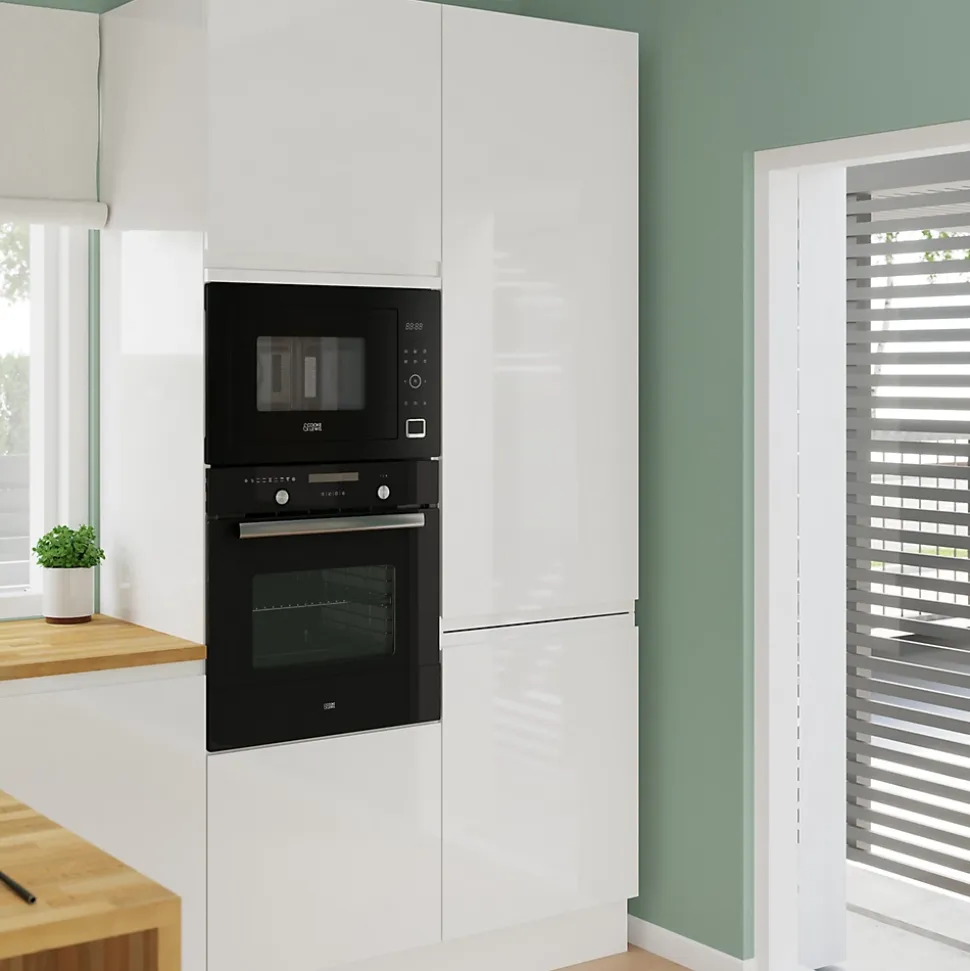 Porte de colonne de cuisine Garcinia blanc brillant L. 60 cm x H. 130 cm GoodHome