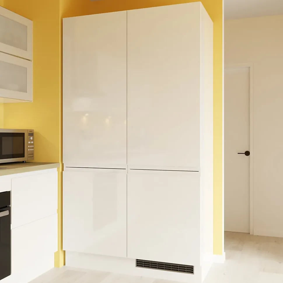 Porte de colonne de cuisine Garcinia blanc brillant L. 60 cm x H. 130 cm GoodHome