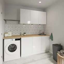 Porte de colonne de cuisine Stevia blanc L. 60 cm x H. 45 cm GoodHome