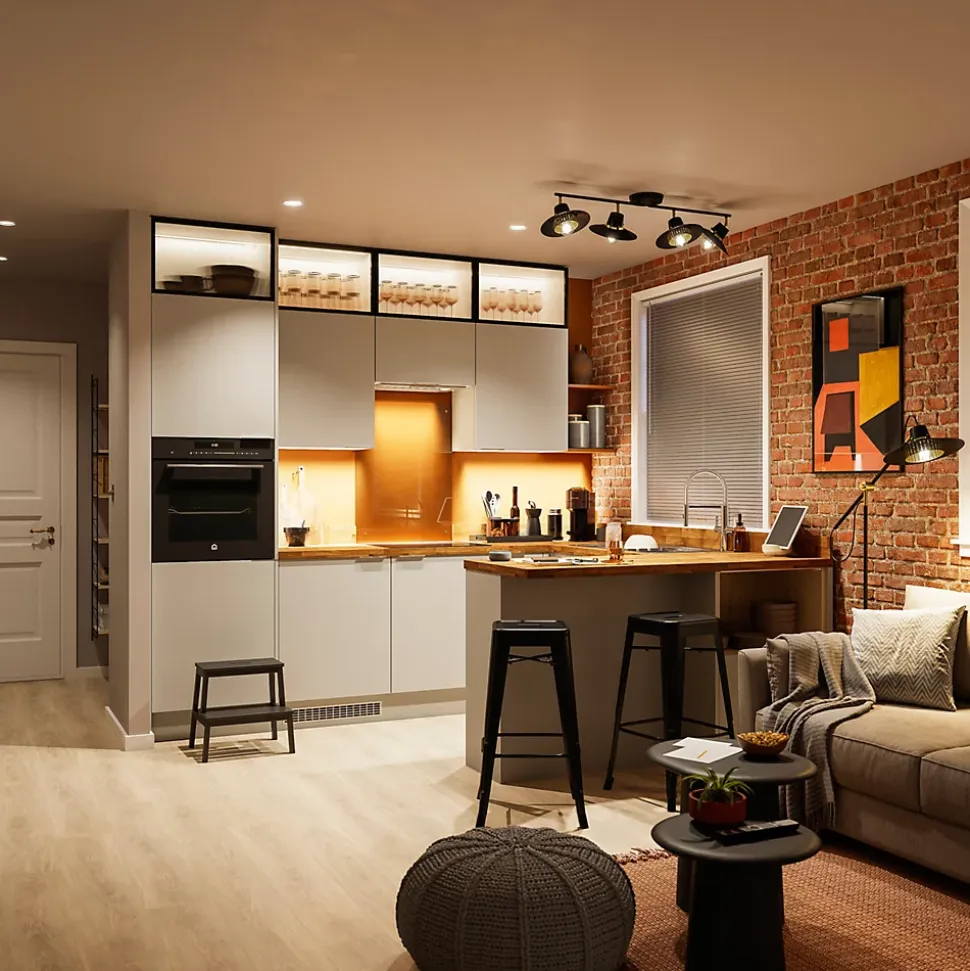 Porte de colonne de cuisine Stevia gris mat L. 60 cm x H. 55 cm GoodHome