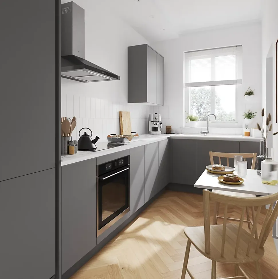 Porte de colonne de cuisine Stevia gris mat L. 60 cm x H. 55 cm GoodHome