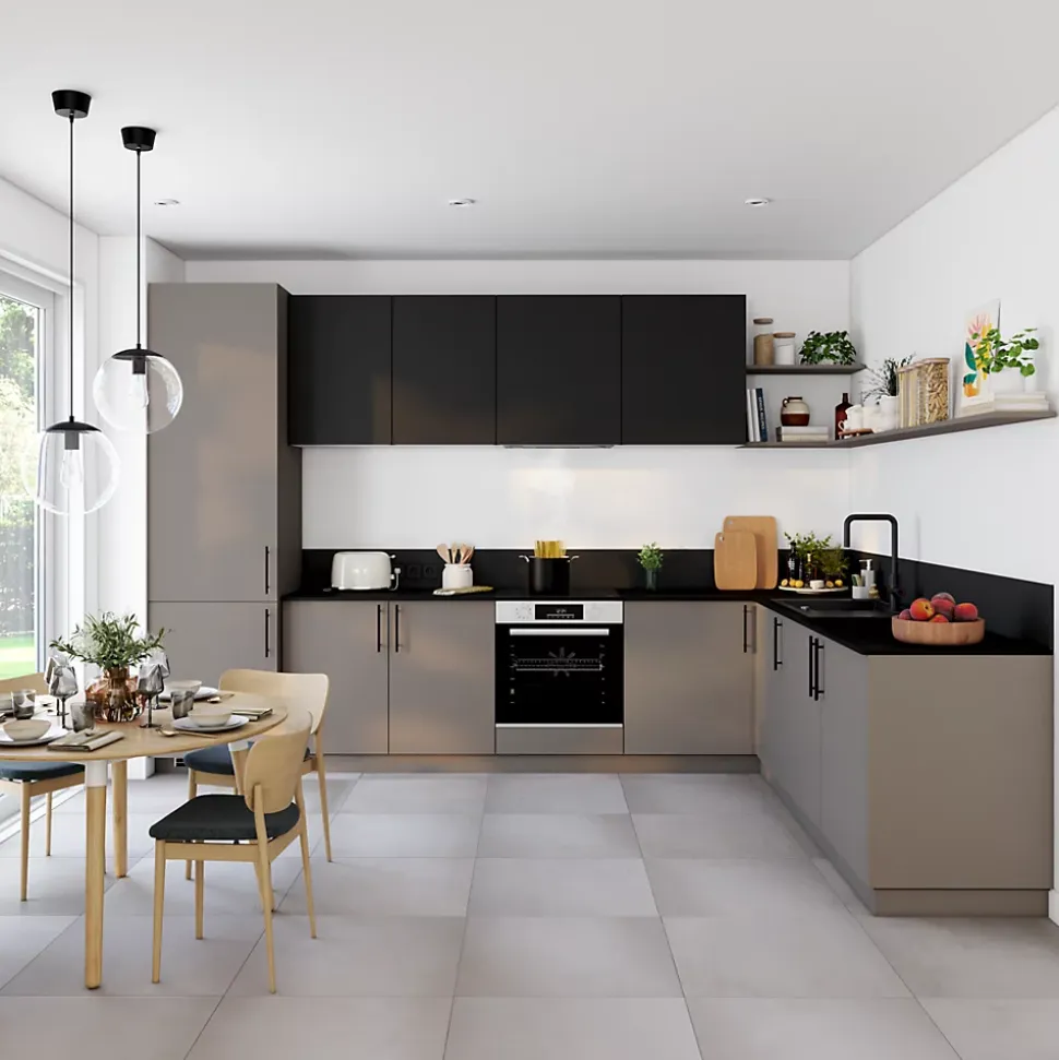 Porte de meuble de cuisine Stevia noir mat l. 40 cm x H. 72 cm GoodHome