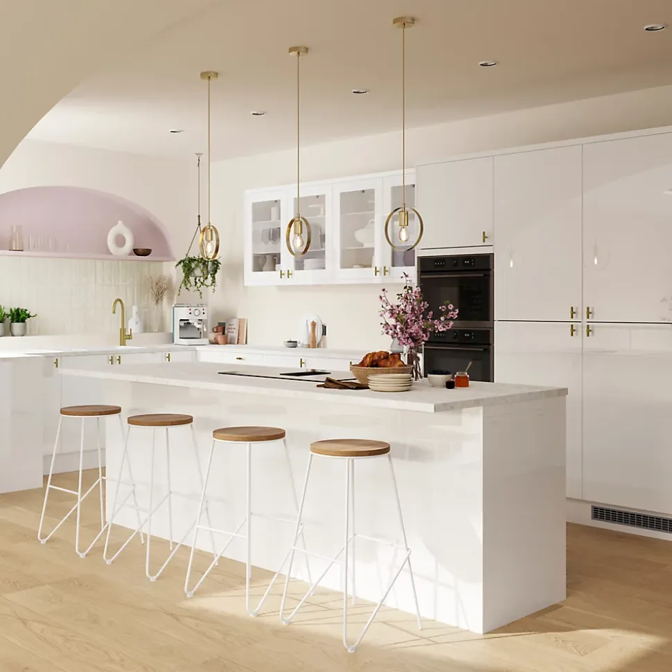 Porte de meuble de cuisine Stevia blanc brillant l. 50 cm x H. 72 cm GoodHome