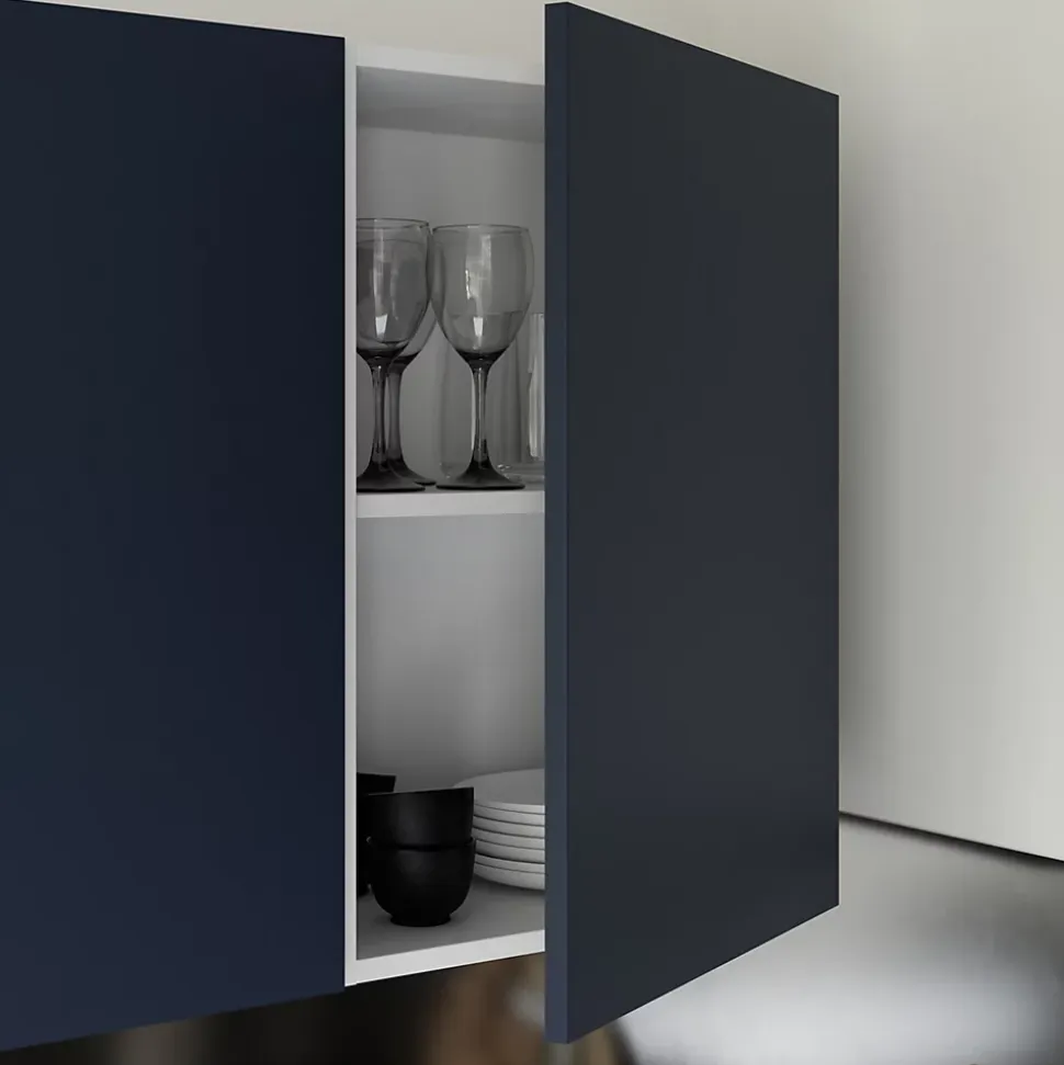 Porte de meuble de cuisine Stevia bleu mat l. 50 cm x H. 72 cm GoodHome