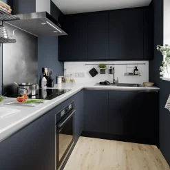 Porte de meuble de cuisine Stevia bleu mat l. 50 cm x H. 72 cm GoodHome