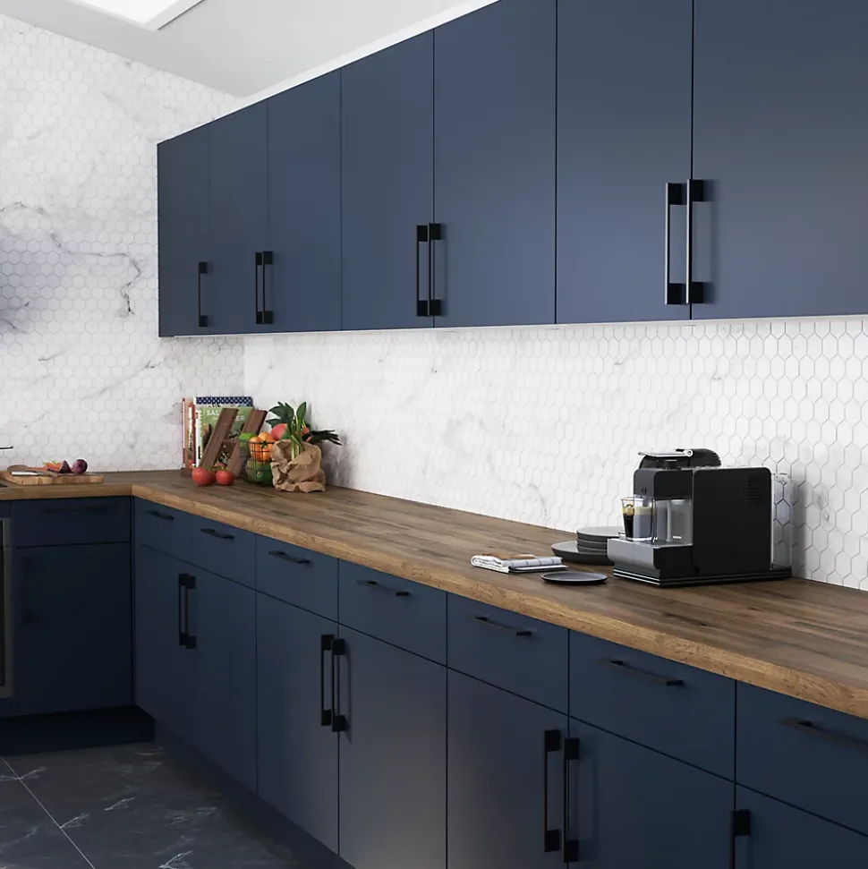 Porte de meuble de cuisine Stevia bleu mat l. 50 cm x H. 72 cm GoodHome