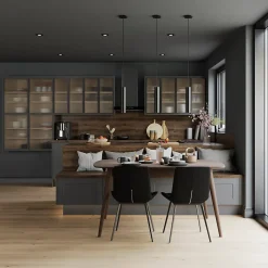 Porte de meuble de cuisine vitrée Winterana noir l. 39,7 x H. 71,5 cm GoodHome