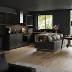 Porte de meuble de cuisine nid d'abeille Winterana noir l. 39,7 cm x H. 71,5 cm GoodHome