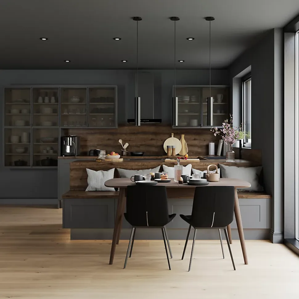 Porte de meuble de cuisine nid d'abeille Winterana noir l. 39,7 cm x H. 71,5 cm GoodHome