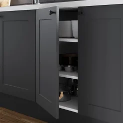 Porte de meuble de cuisine Artemisia gris graphite mat l. 40 cm x H. 72 cm GoodHome