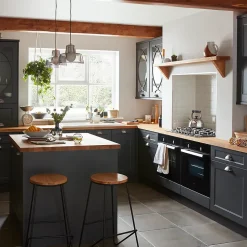 Porte de meuble de cuisine Artemisia gris graphite mat l. 40 cm x H. 72 cm GoodHome