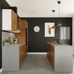 Porte de meuble de cuisine Chia décor chêne fumé mat l. 60 cm x H. 72 cm GoodHome