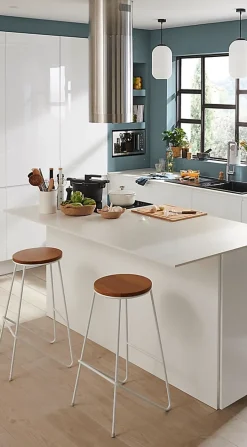 Porte de meuble de cuisine Garcinia blanc brillant l. 60 cm x H. 72 cm GoodHome