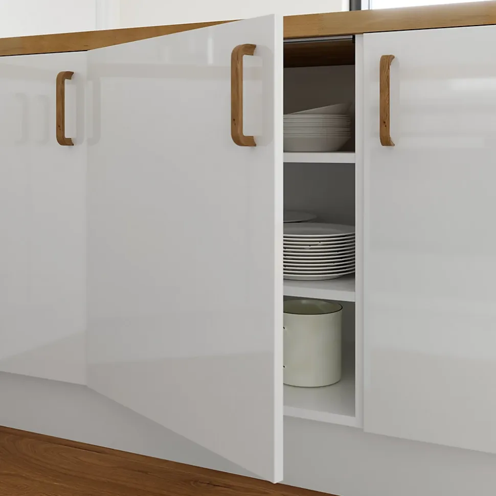 Porte de meuble de cuisine Stevia blanc brillant l. 60 cm x H. 72 cm GoodHome