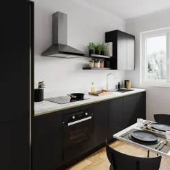 Porte de meuble de cuisine Stevia noir mat l. 60 cm x H. 72 cm GoodHome