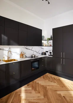 Porte de meuble de cuisine Stevia noir mat l. 60 cm x H. 72 cm GoodHome