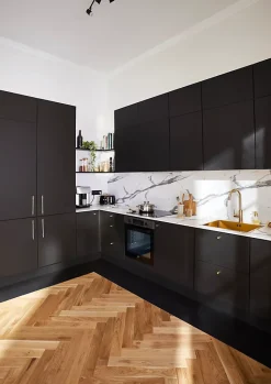 Porte de meuble de cuisine Stevia noir mat l. 60 cm x H. 72 cm GoodHome