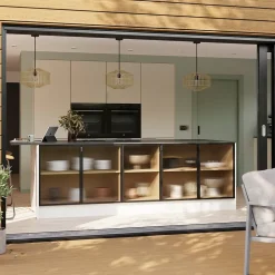 Porte de meuble de cuisine vitrée Winterana noir l. 59,7 x H. 71,5 cm GoodHome