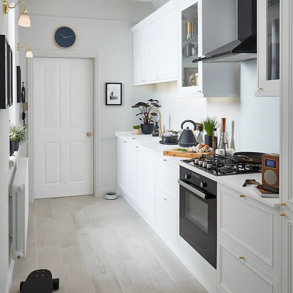 Porte de meuble de cuisine Artemisia blanc mat l. 45 cm x H. 60 cm GoodHome