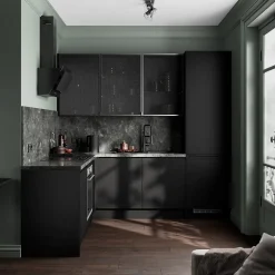 Porte de meuble de cuisine nid d'abeille Winterana noir l. 59,7 cm x H. 35,6 cm GoodHome