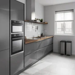 Porte de meuble de cuisine Stevia gris anthracite brillant l. 50 cm x H. 90 cm GoodHome