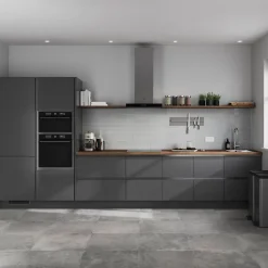 Porte de meuble de cuisine Stevia gris anthracite brillant l. 50 cm x H. 90 cm GoodHome