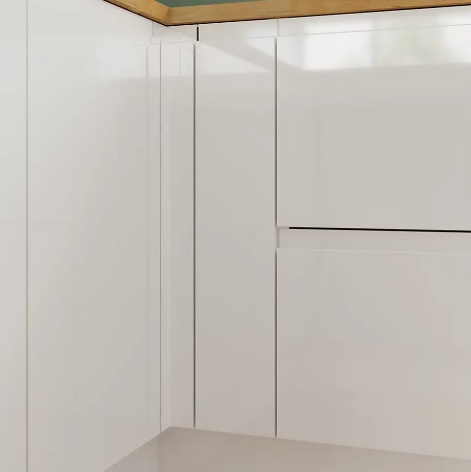 Porte de meuble de cuisine Garcinia blanc brillant l. 15 cm x H. 72 cm GoodHome