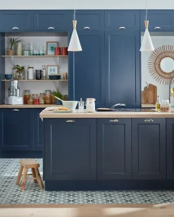 Porte de meuble de cuisine Artemisia bleu mat l. 40 cm x H. 72 cm GoodHome