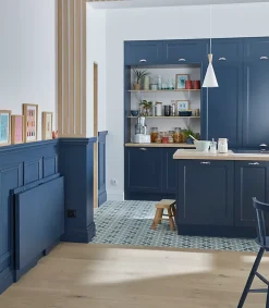 Porte de meuble de cuisine Artemisia bleu mat l. 40 cm x H. 72 cm GoodHome