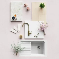 Porte de meuble de cuisine pour électroménager Stevia blanc brillant l. 60 cm x H. 72 cm GoodHome