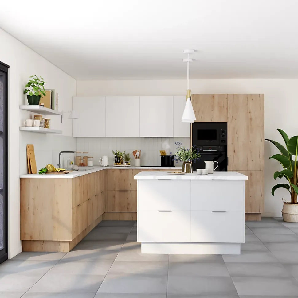 Porte de meuble de cuisine Stevia blanc mat l. 39,7 x H. 71,5 cm GoodHome