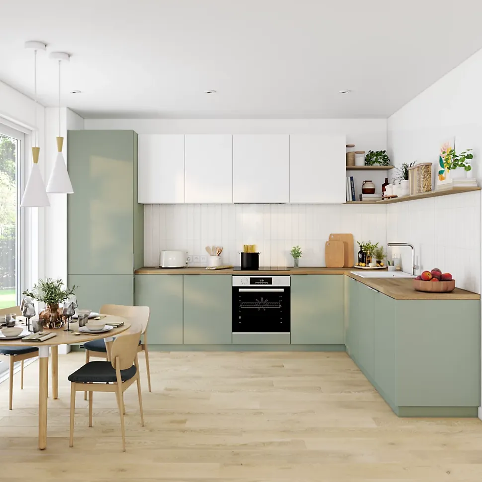 Porte de meuble de cuisine Stevia blanc mat l. 39,7 x H. 71,5 cm GoodHome