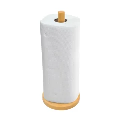 Porte essuie-tout en bambou beige H. 28 cm