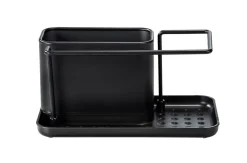 Porte éponge et ustensile de cuisine en métal noir Orio