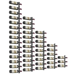 Porte-Bouteille kit mural pour 45 bouteilles noir