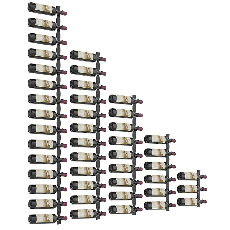 Porte-Bouteille kit mural pour 45 bouteilles noir