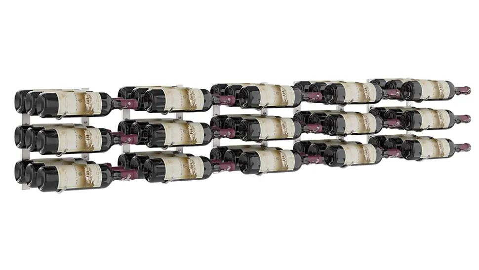 Porte-Bouteille kit mural pour 45 bouteilles Nickel brossé