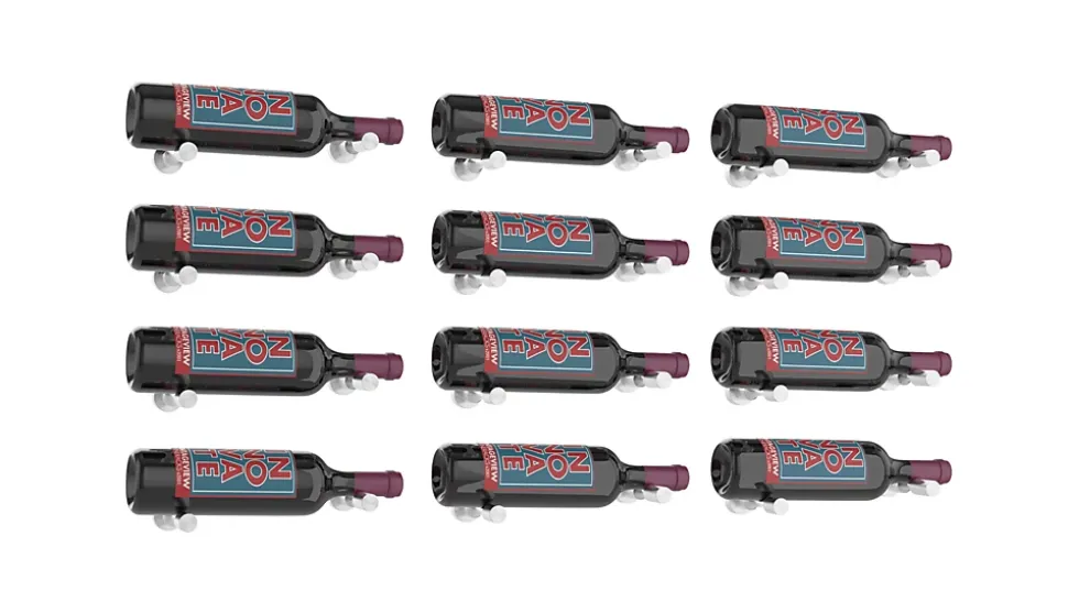 Porte-Bouteille kit mural pour 12 bouteilles Nickel brossé design