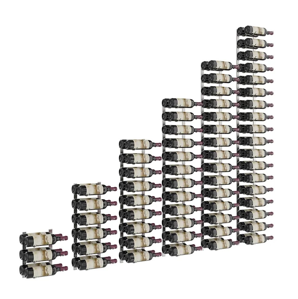 Porte-Bouteille kit mural pour 126 bouteilles Nickel brossé